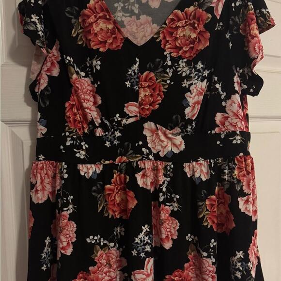 torrid Tops - Torrid Size XL Floral Black & Pink Women's Top
